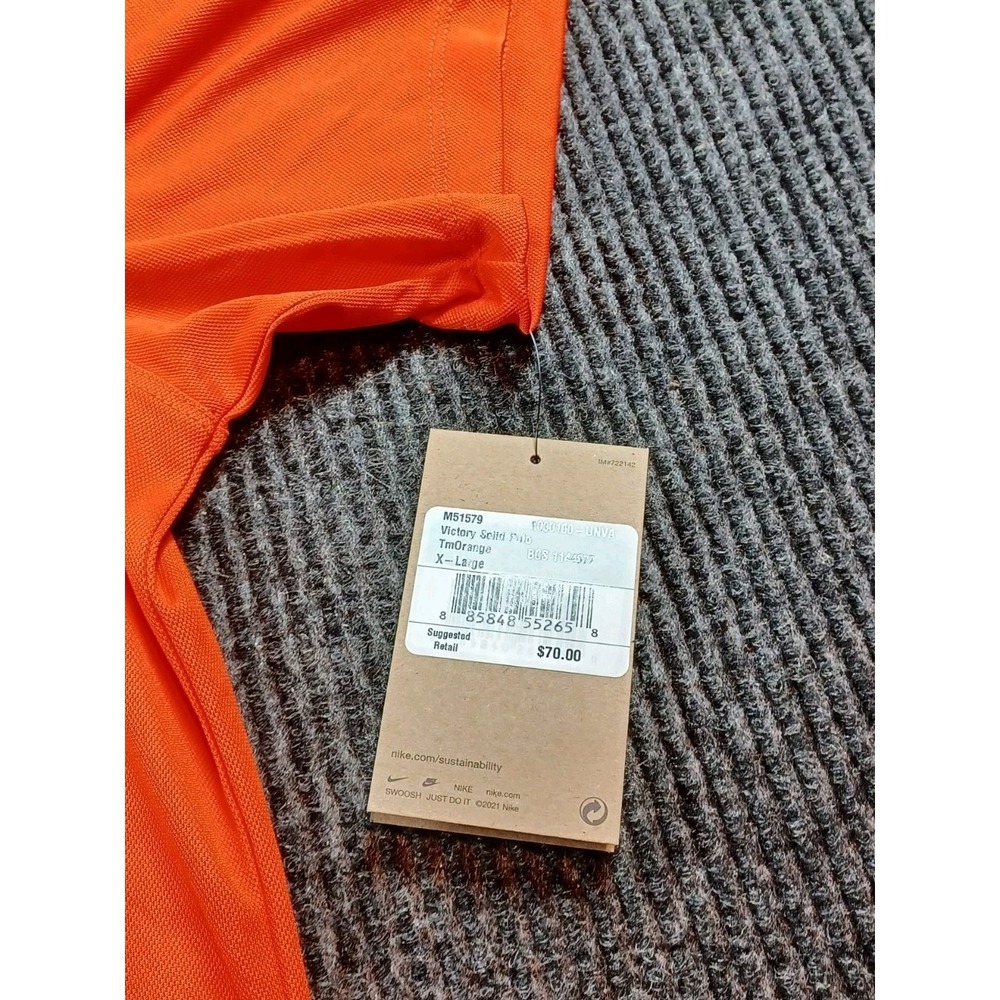 Nike Virginia Cavaliers Golf Polo Shirt Dri-Fit Men's Size XL Orange NCAA NWT - Picture 2 of 9